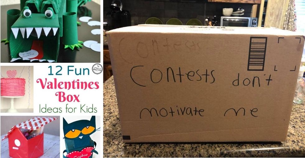 This kid's heroic Valentine Box contest entry has won people's wry, non-crafty hearts.