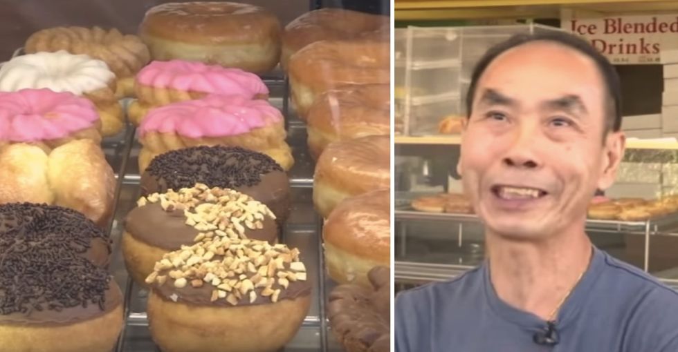 Customers bought all this store's donuts early each morning so a loyal husband could visit his wife in the hospital