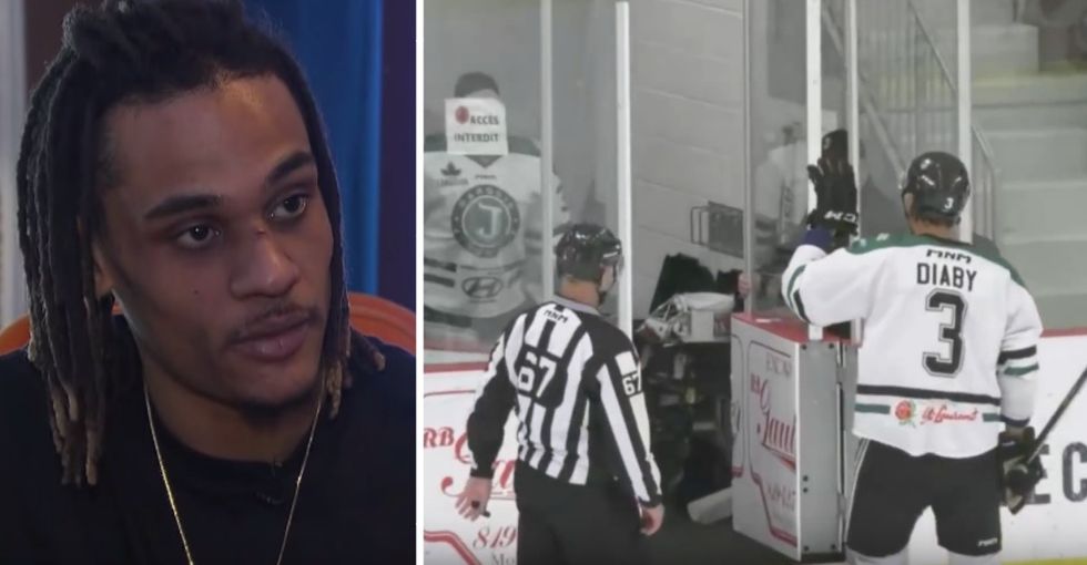 This hockey player left a game in tears after racist fans taunted him and his family.
