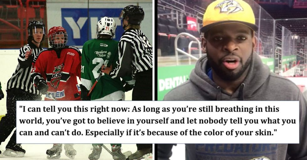 When this young hockey player was bullied by racists, his hero sent him an inspirational message.