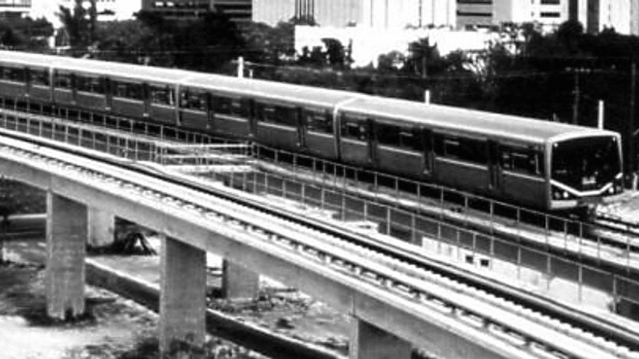 Miami Metrorail's 'hideous' cement pillars now look like a giant game of dominoes