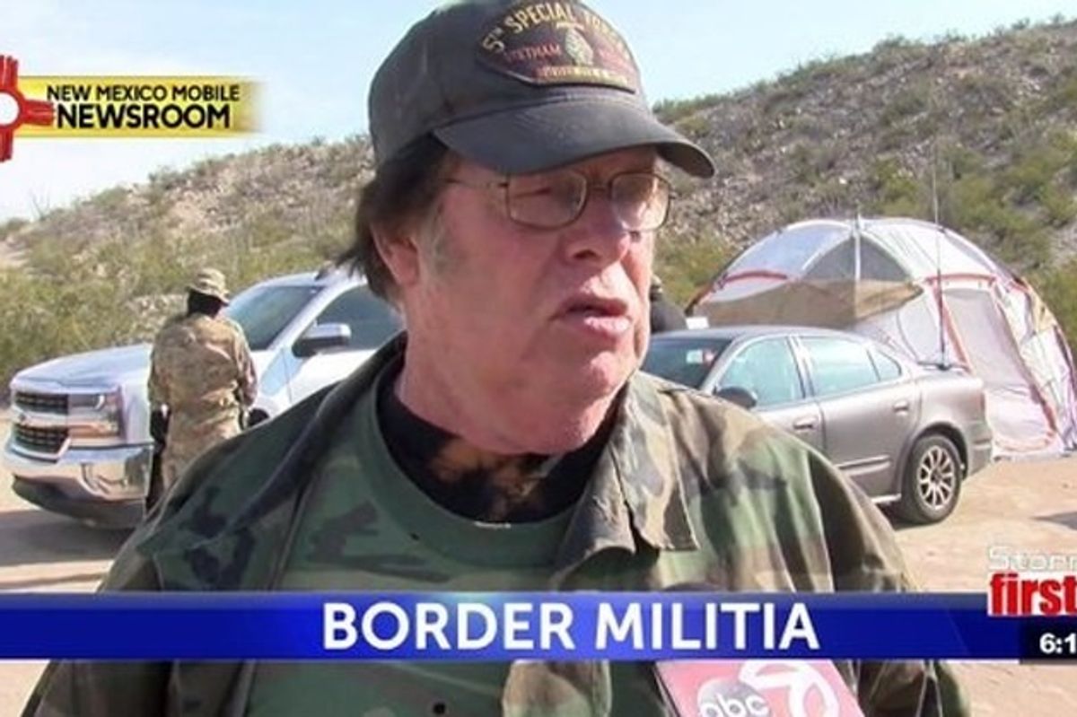 Deep State Gets Nice Militia Felon Man Exercising His Right To Wave Gun At Refugee Children