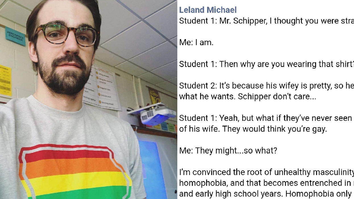 Iowa High School Teacher Pens Powerful Post About The Root Of Homophobia After His Shirt Sparks A Conversation With His Students