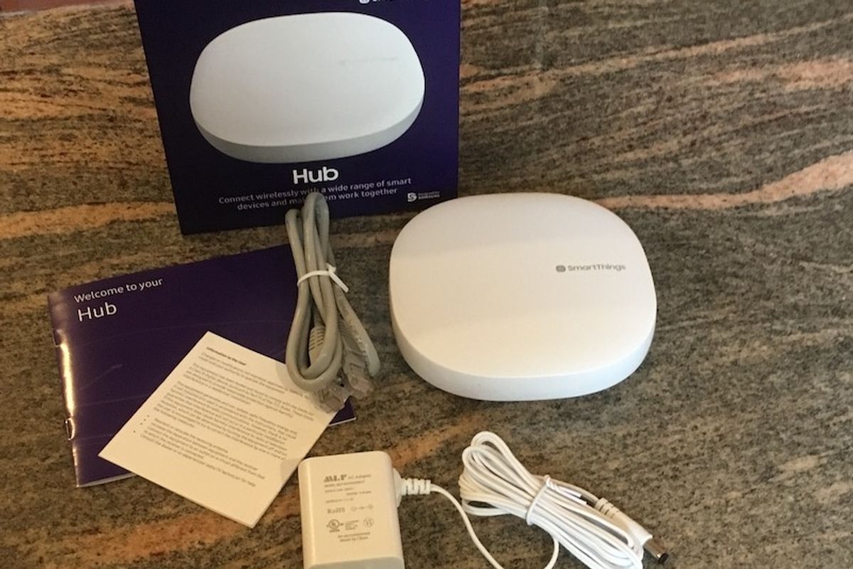 a photo of Samsung smarthings hub 3rd gen unboxed