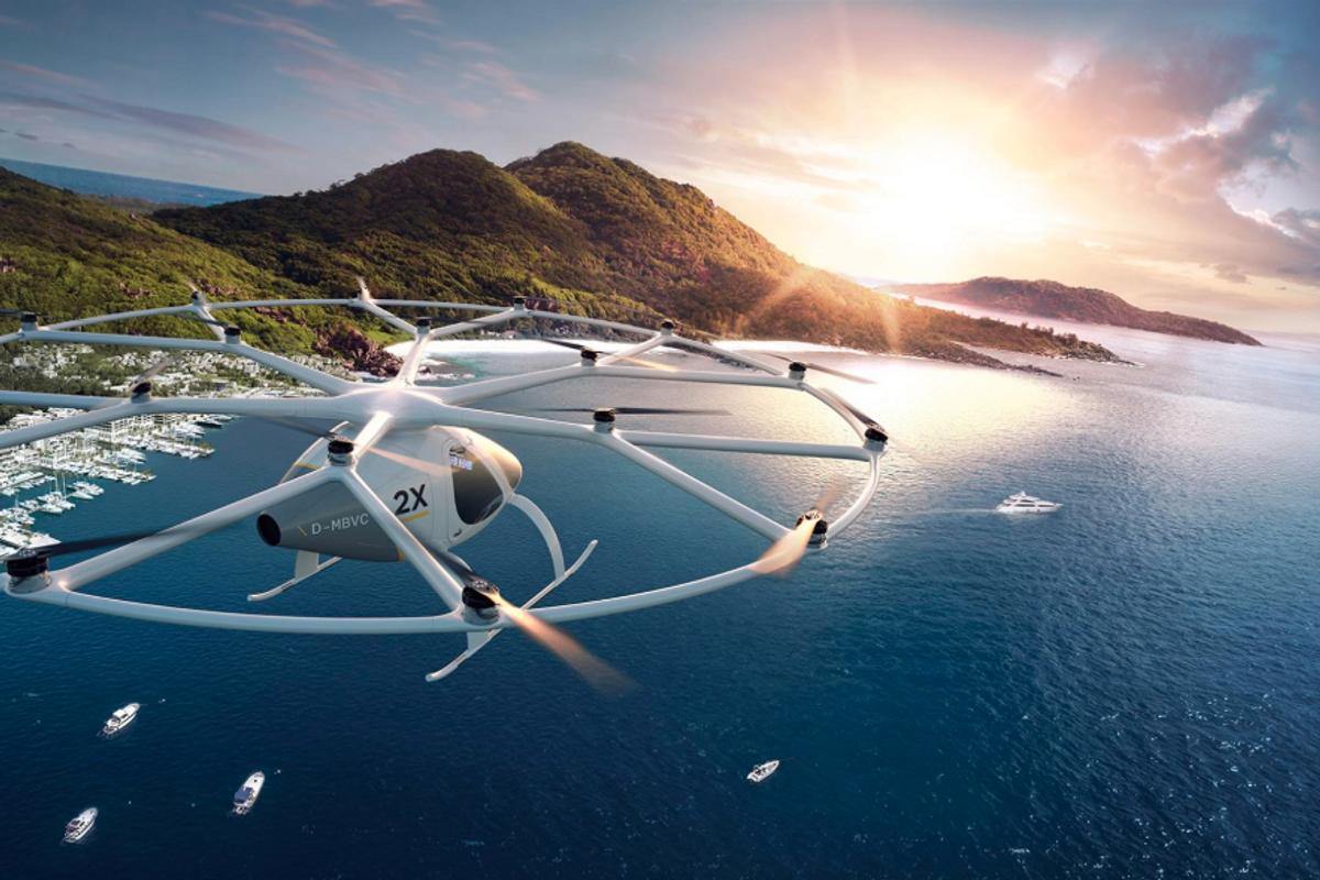 Concept image of the Volocopter flying taxi