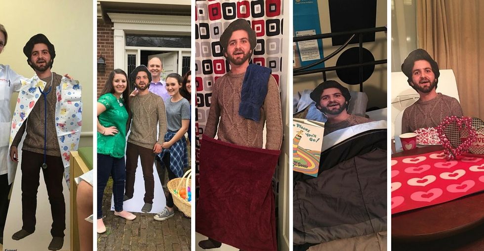 This son sent his mom a life-size cutout of himself. She got the last laugh.