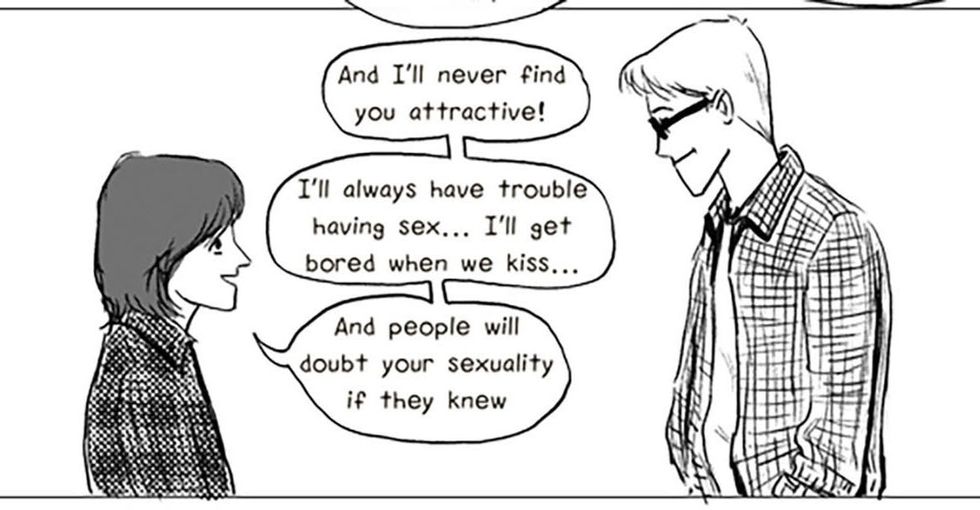 A comic that debunks myths about asexuality.