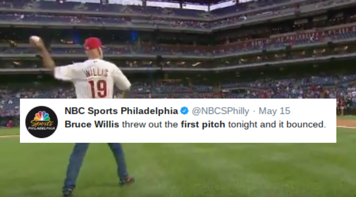 Bruce Willis Got Booed By Unimpressed Phillies Fans After His Cringe-Worthy First Pitch