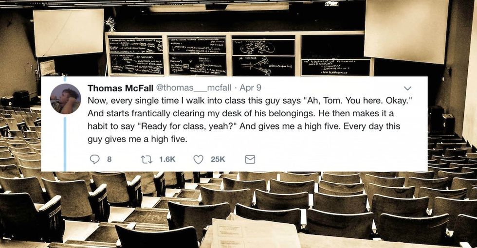 A college student who was fed up with his classmate has gone viral for calling out his own ignorance