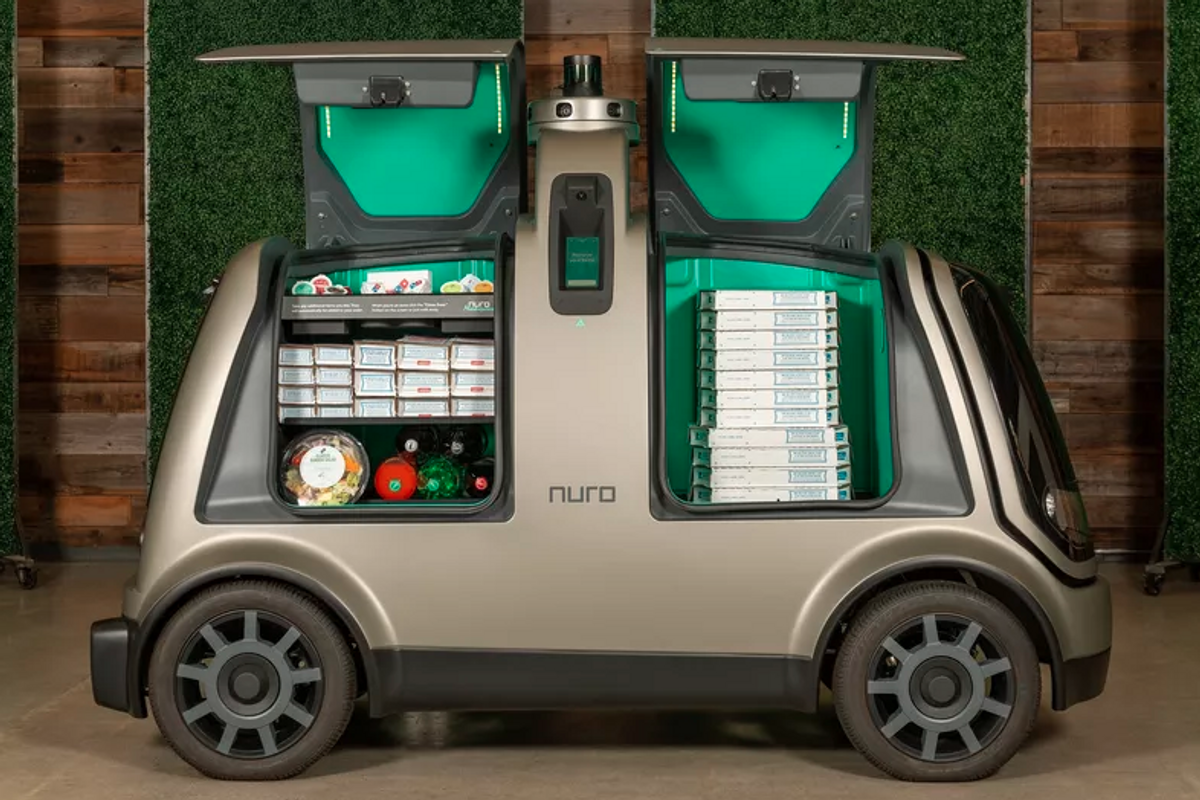 Photo of Nuro driverless delivery vehicle
