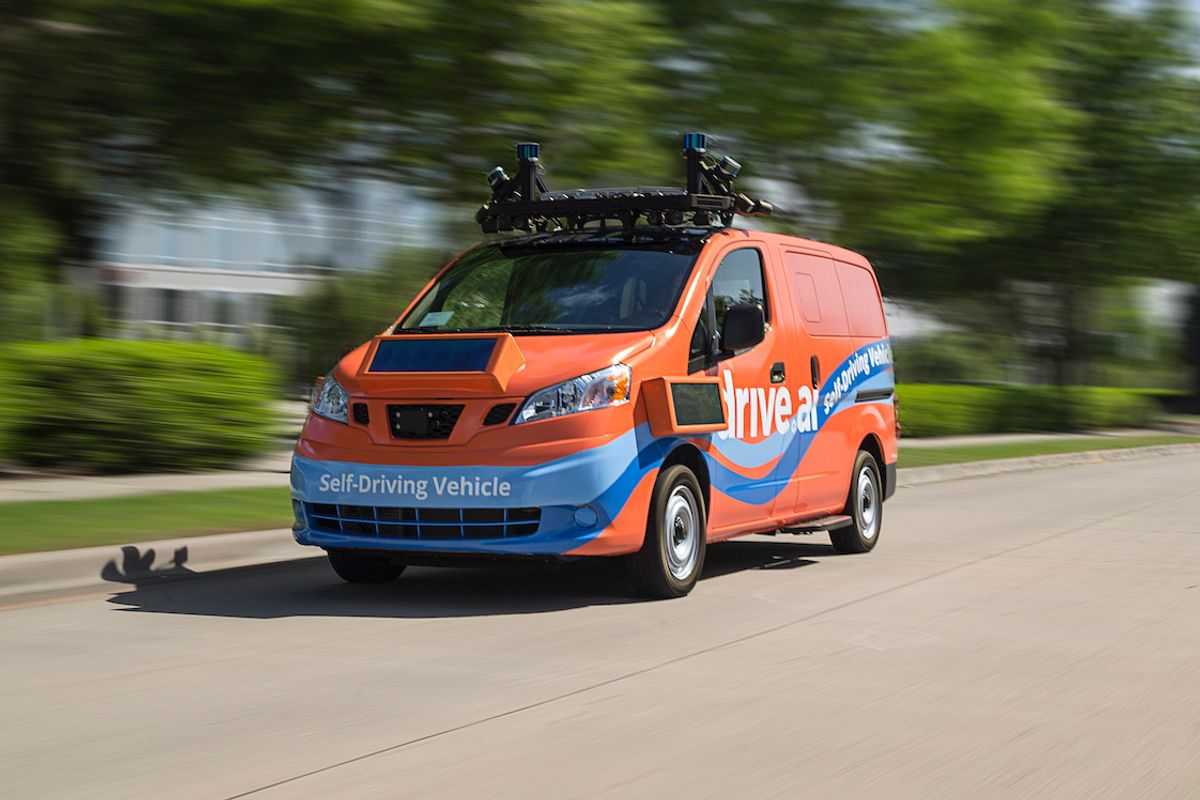 Photo of a driverless van by Drive.ai