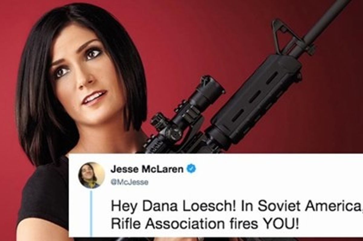 NRA spokeswoman Dana Loesch was fired and the internet is sending its thoughts and prayers.