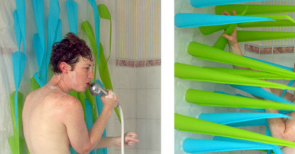 Artist Creates Amazing Inflatable Shower Curtain To Help Save Water