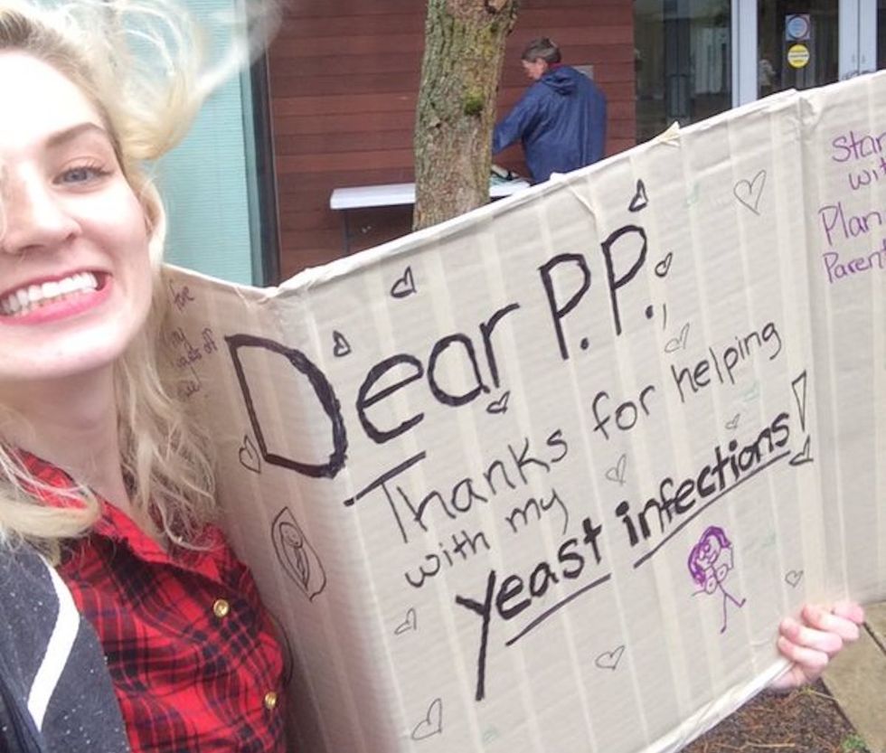 One-Woman ‘Yeast Infection’ Protest Scares Away Anti-Planned Parenthood Demonstrators