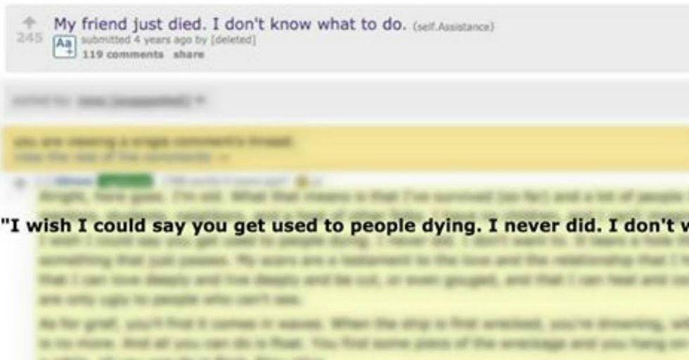 Response To Person Grieving For Friend Might Be Best Internet Comment Of All Time