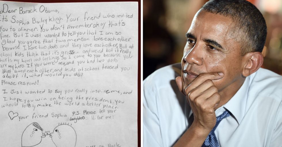 Barack Obama wrote a beautiful letter to a 10-year-old girl who was being bullied about her gay parents.