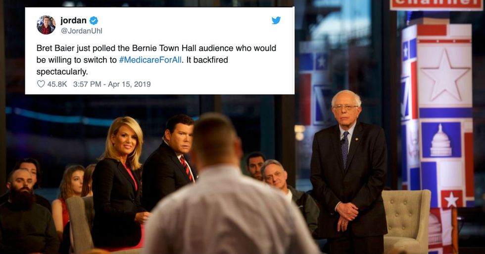 Bernie Sanders showed up to a Fox News town hall and completely won over the audience.