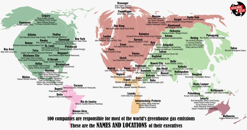 These are the names and locations of the Top 100 people who are killing the planet.