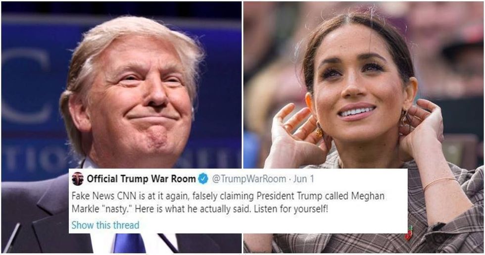 Trump’s campaign fought claims he called Meghan Markle ‘nasty’ with an audio clip that proves he did.