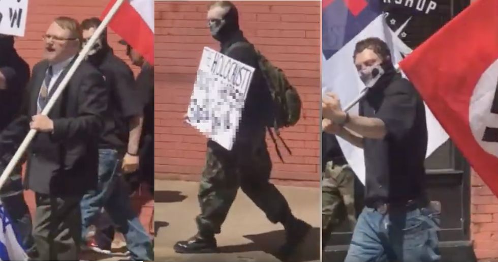 Actual Nazis, carrying actual nazi flags, interrupt Holocaust Memorial Event – and no one is talking about it.