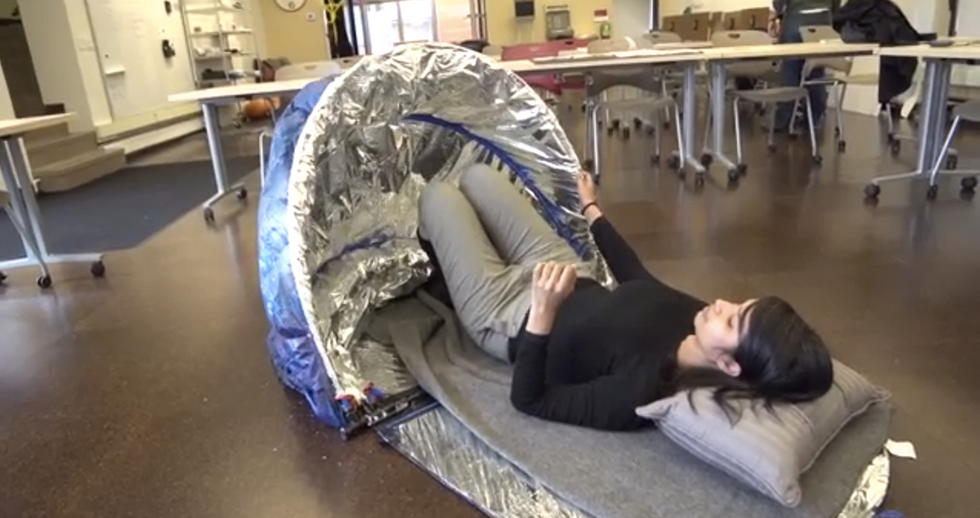 Convertible sleeping bags turn into insulated tents for the homeless