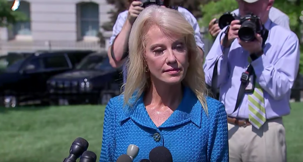 Kellyanne Conway asks a reporter ‘What’s your ethnicity?’ during press conference about Trump’s racist tweets.