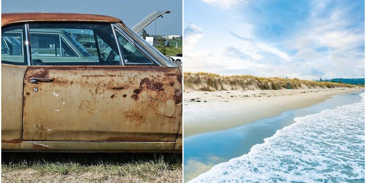 Bizarre optical illusion has people either seeing a car door or the beach. GOOD