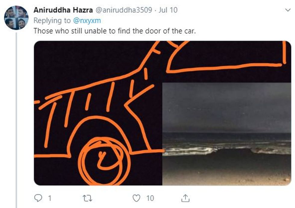 Bizarre optical illusion has people either seeing a car door or the beach. GOOD