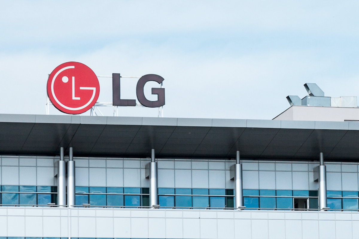 Photo of building with LG sign on roof