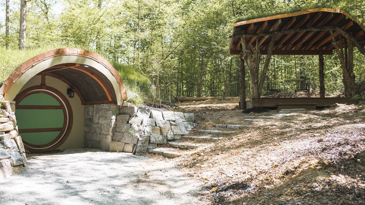 You can stay in this hobbit hole tiny house tucked away in the Tennessee woods