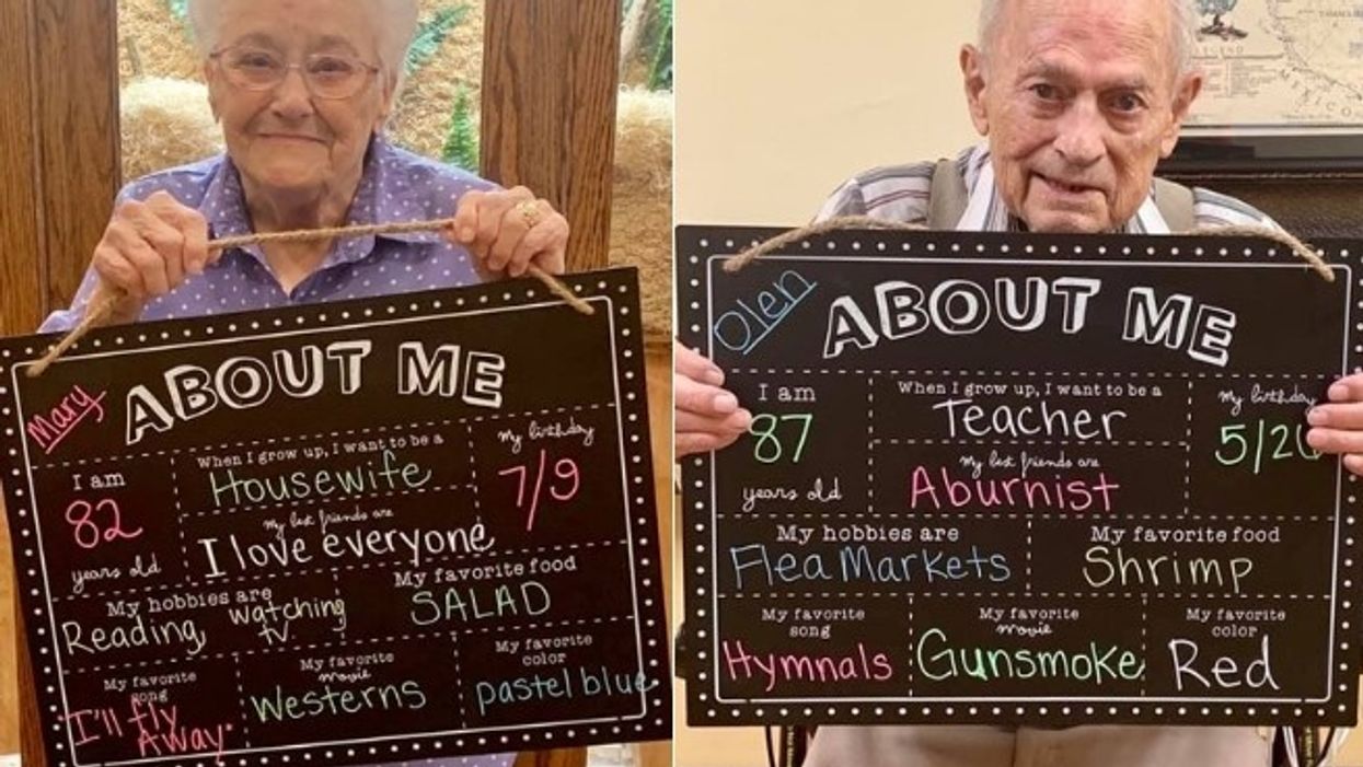 A Texas assisted living facility let its residents take 'back to school' pics, and they are adorable