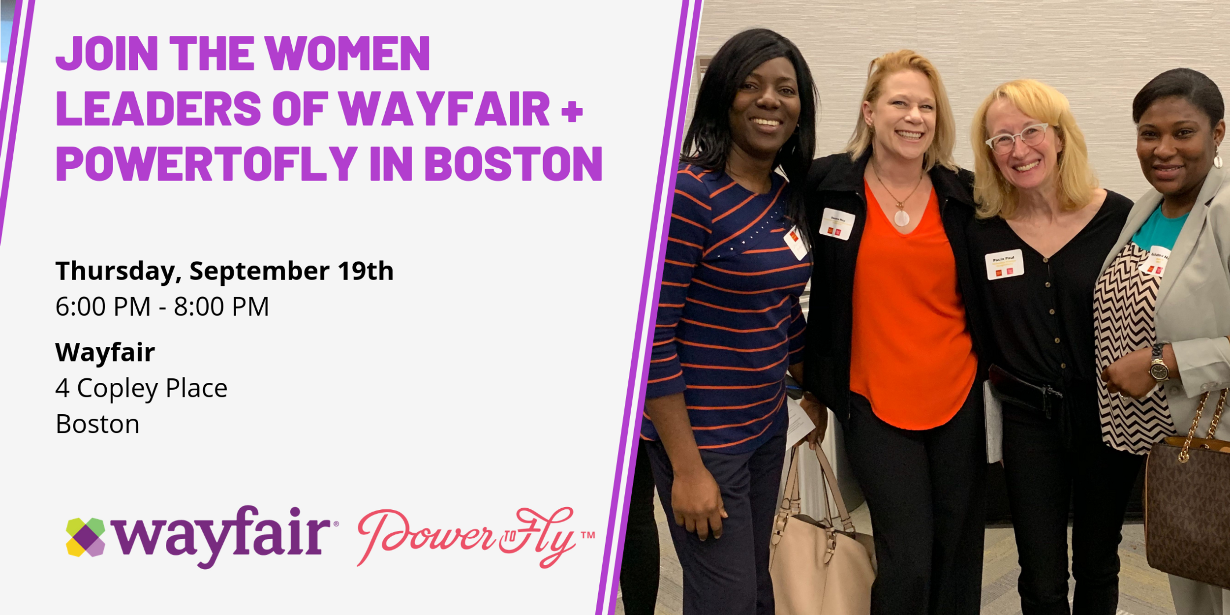 Join the Women Leaders of Wayfair + PowerToFly in Boston on 9/19