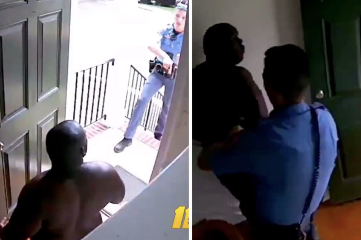 Police broke into an innocent black man's house and arrested him. It was all caught on camera.
