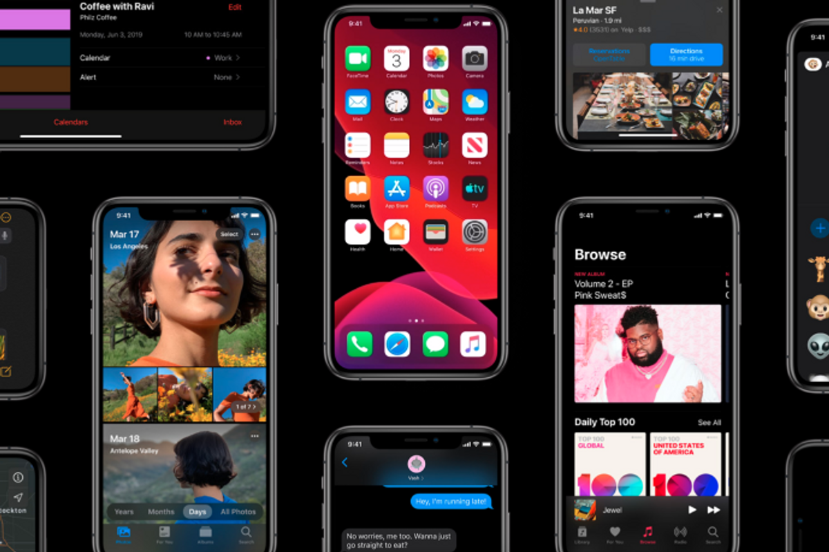 iOS 13 features on iPhone screens