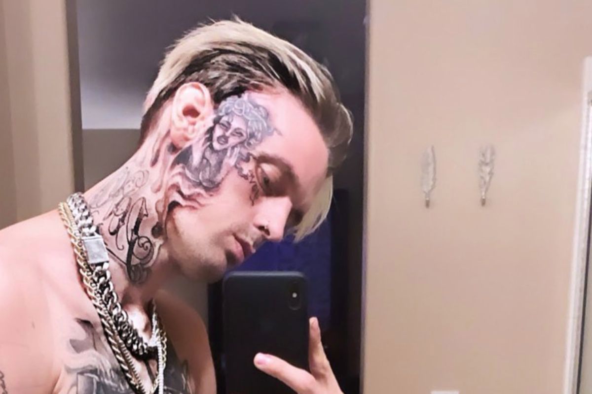 aaron carter face tattoo