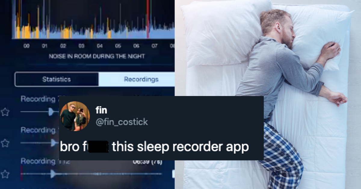 Guy's Sleep Recorder App Embarrassingly Catches A Lot More Than Just The Sound Of Snoring