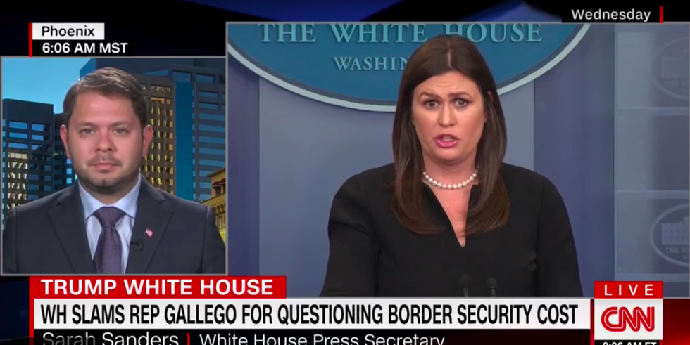 Democrat Fires Back at Sarah Sanders' Call to 'Work' with Trump on Border Wall