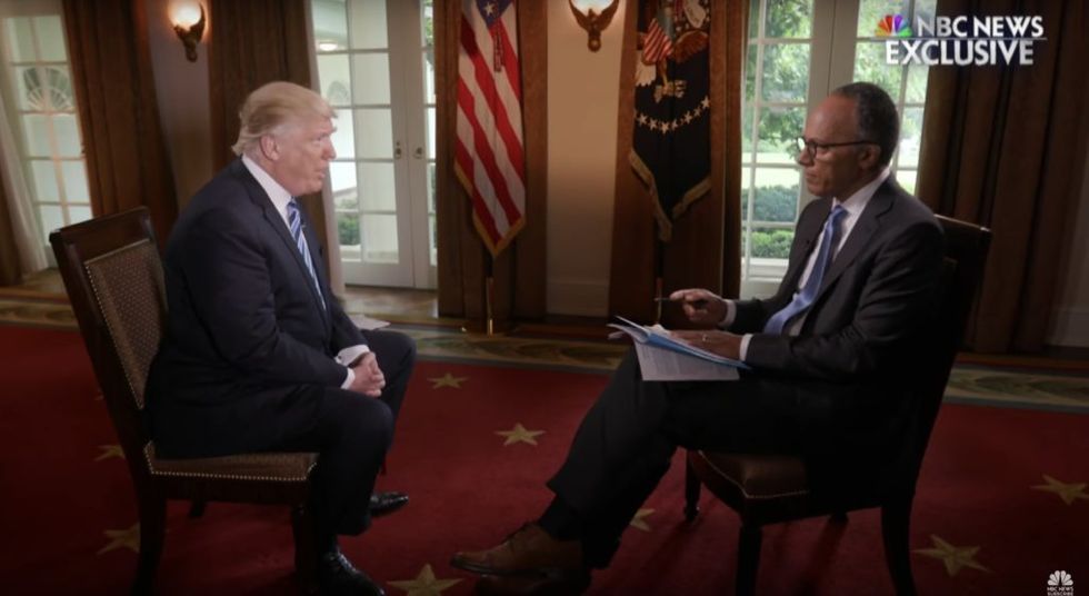 We Now Know What Donald Trump Meant When He Said Lester Holt Had 'Fudged' the Interview With Trump Last Year, and People Have Questions