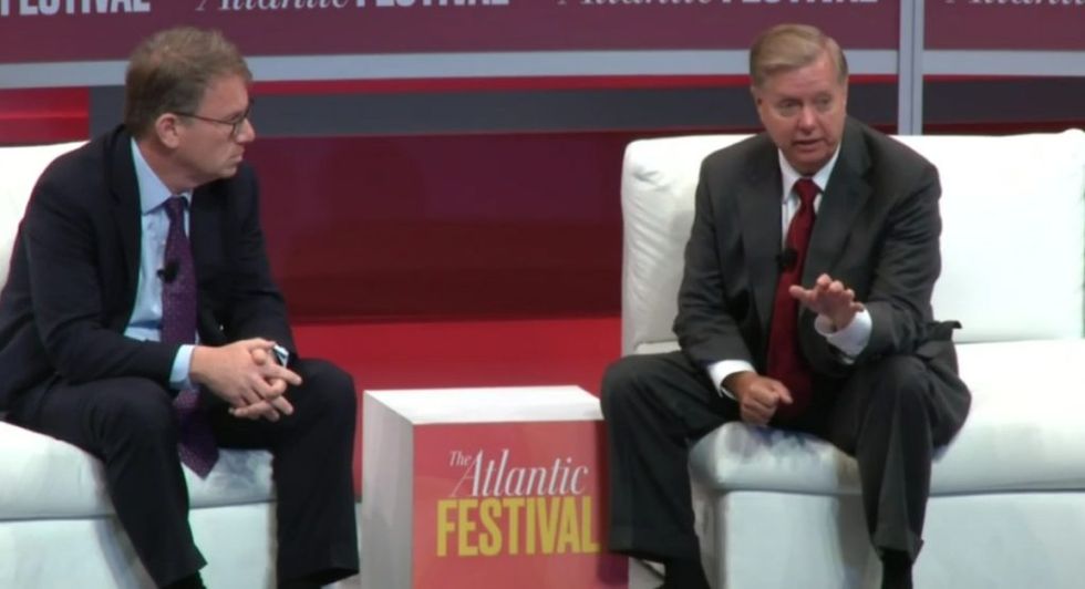 Lindsey Graham Is Getting Dragged For His Bizarre Defense of Donald Trump's Mockery of Christine Blasey Ford