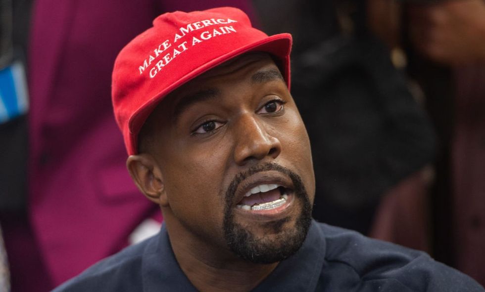 Kanye West Followed Up His Oval Office Meeting With a Bizarre 'Keynote' Address on Top of a Table in an Apple Store, and Hoo Boy