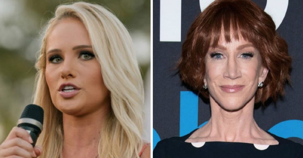 Tomi Lahren Posted a Halloween Photo Mocking Kathy Griffin's Infamous Trump Head Photo, and Griffin Just Clapped Back