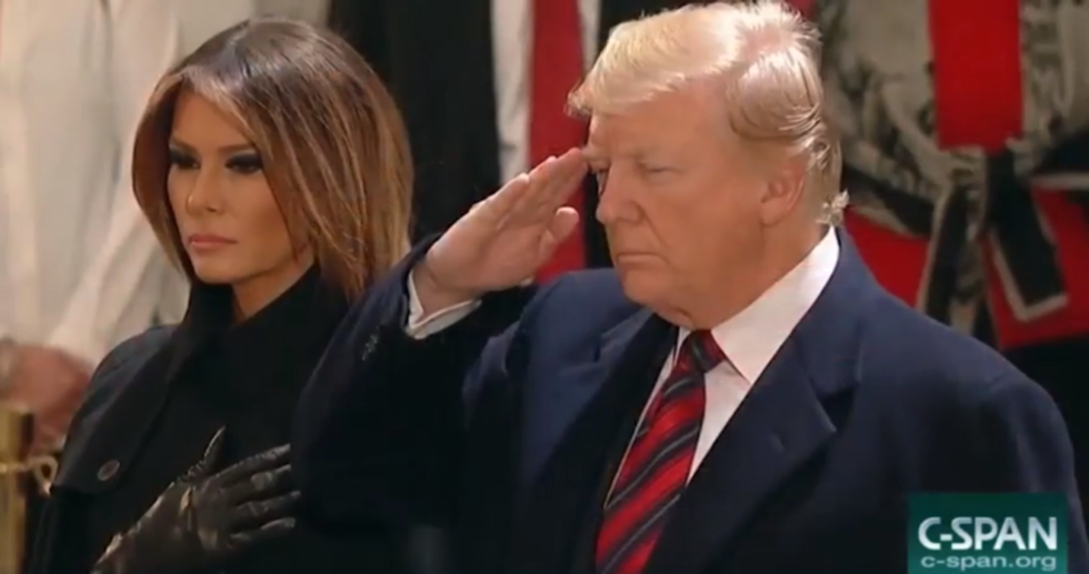 Donald Trump Is Getting Dragged for a Video He Posted of Himself and Melania Paying Their Respects to George H. W. Bush, and It's Classic Trump