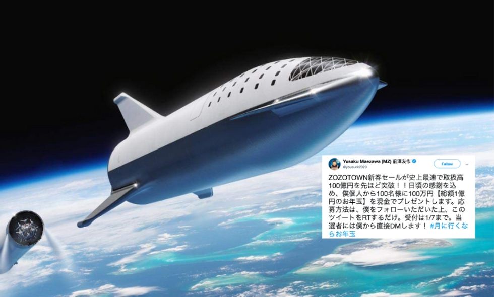 This Tweet From A Wealthy Passenger On SpaceX's Trip To The Moon Just Became That Most Retweeted Tweet Ever, and We See Why