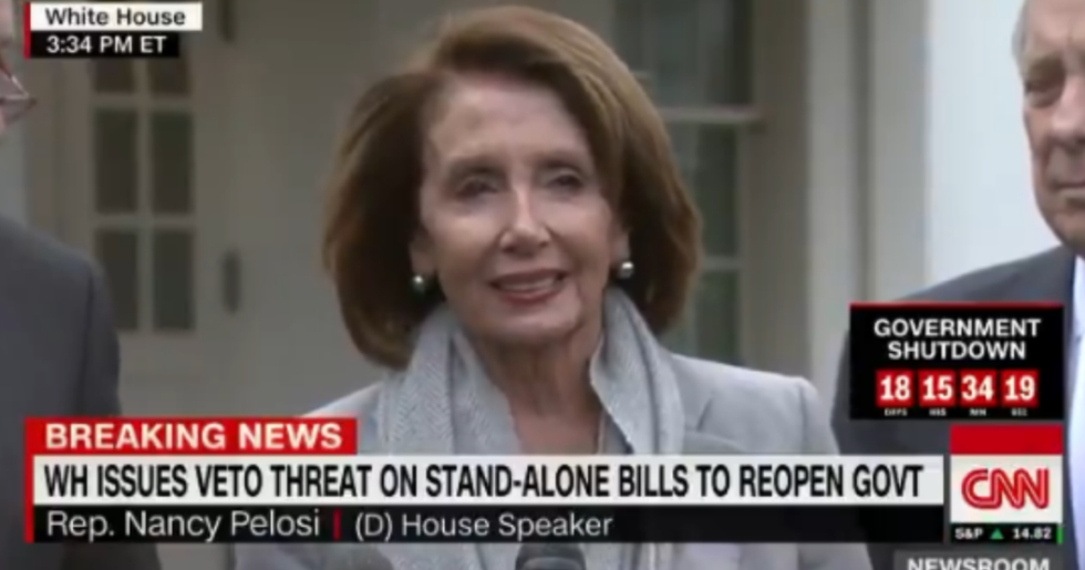 Nancy Pelosi Just Savaged Donald Trump Over His Refusal to End the Shutdown After He Stormed Out of a Meeting With Congressional Leaders