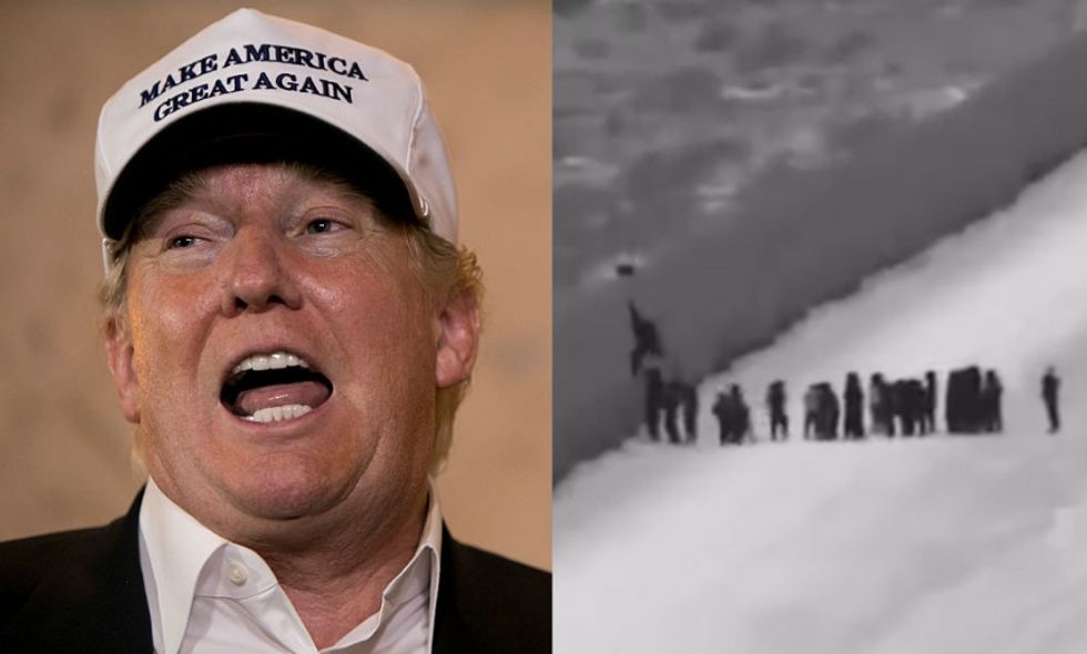 Arizona Border Patrol Just Released Video of Migrants Using a Ladder to Climb Over a Stretch of Border Wall, and Well That's Awkward