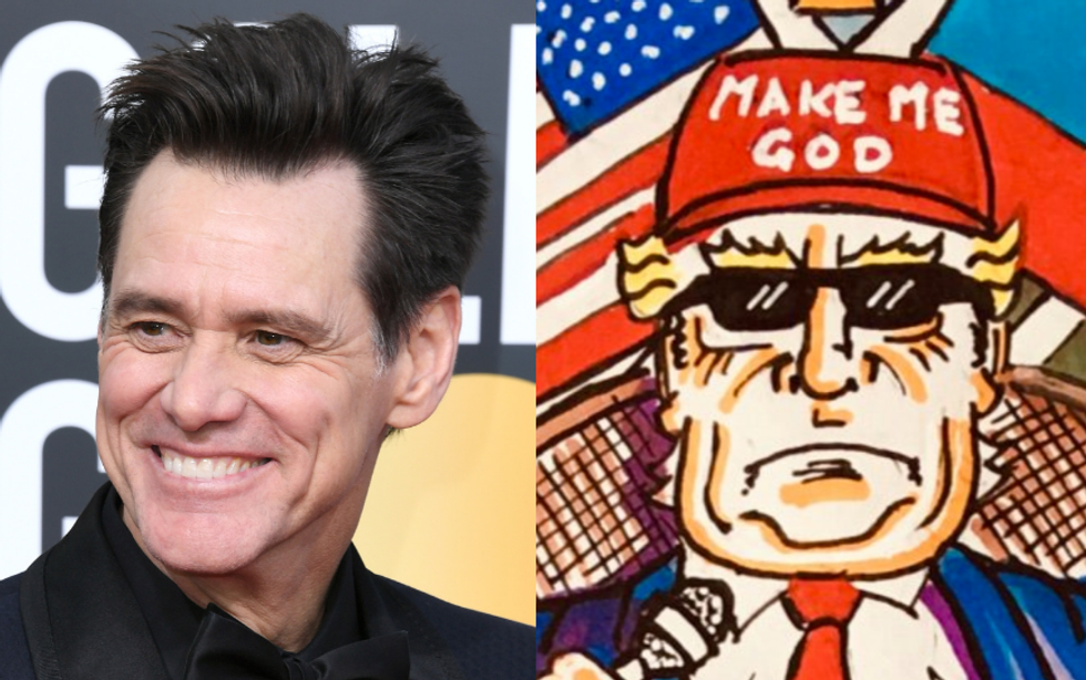 Jim Carrey Just Shared His Latest Savage Anti-Trump Painting, and His New Nickname For Trump Is Perfect