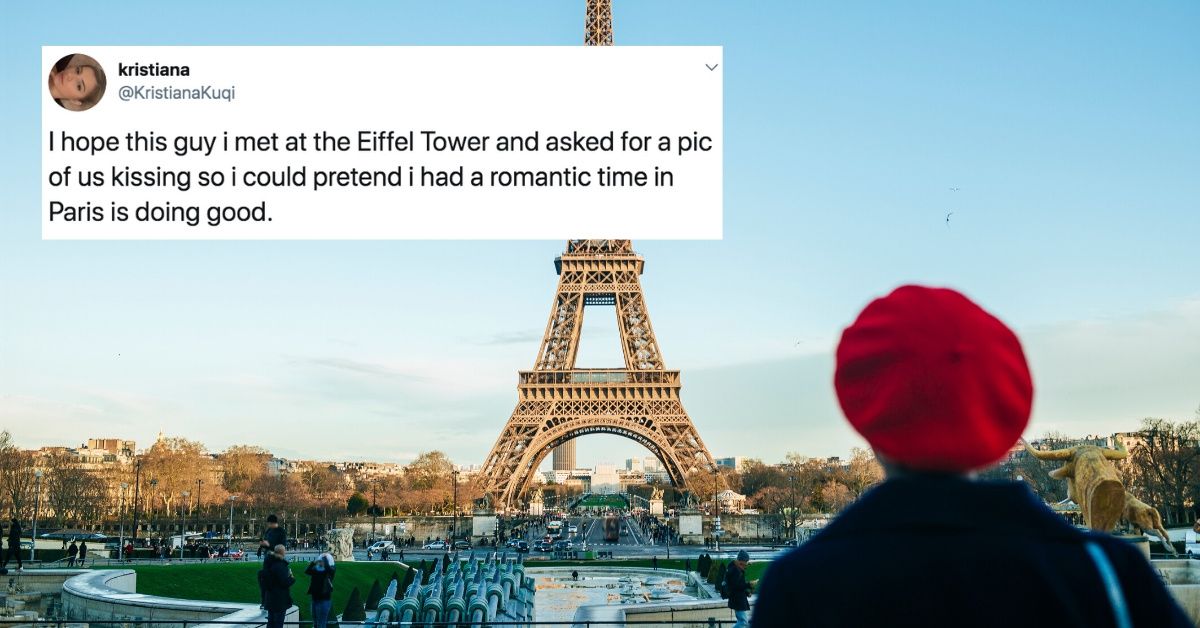 Woman Goes Viral After Kissing Stranger For 'Romantic Picture' In Front Of Eiffel Tower