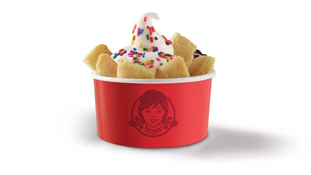 Wendy's has a birthday cake Frosty sundae now, and we'll take two