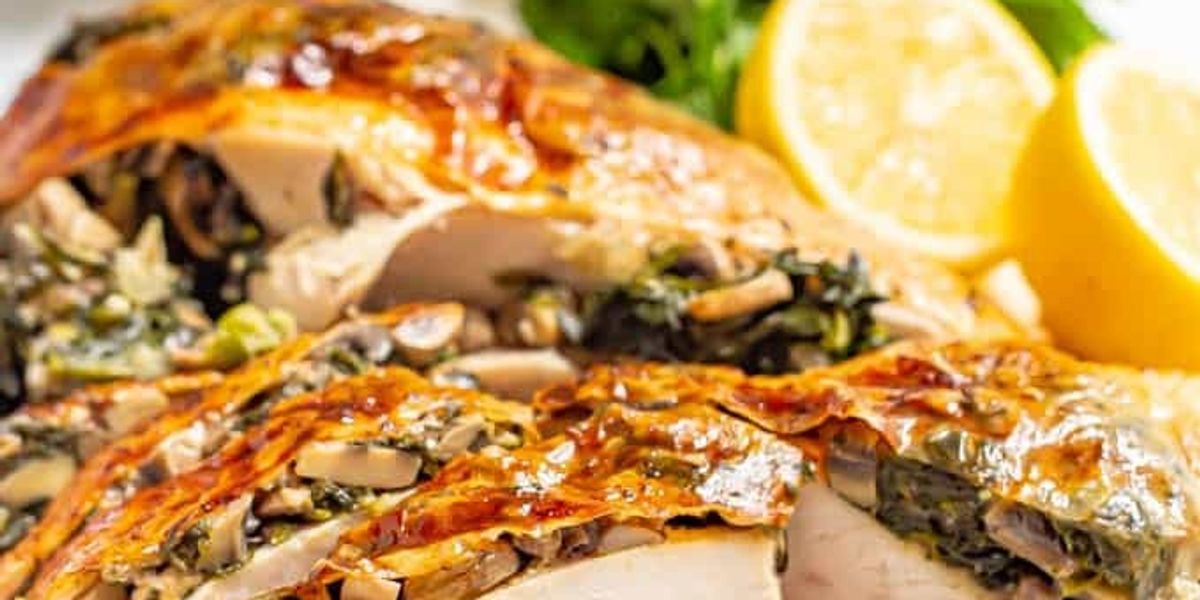Spinach and mushroom stuffed turkey breast Family Food on the Table