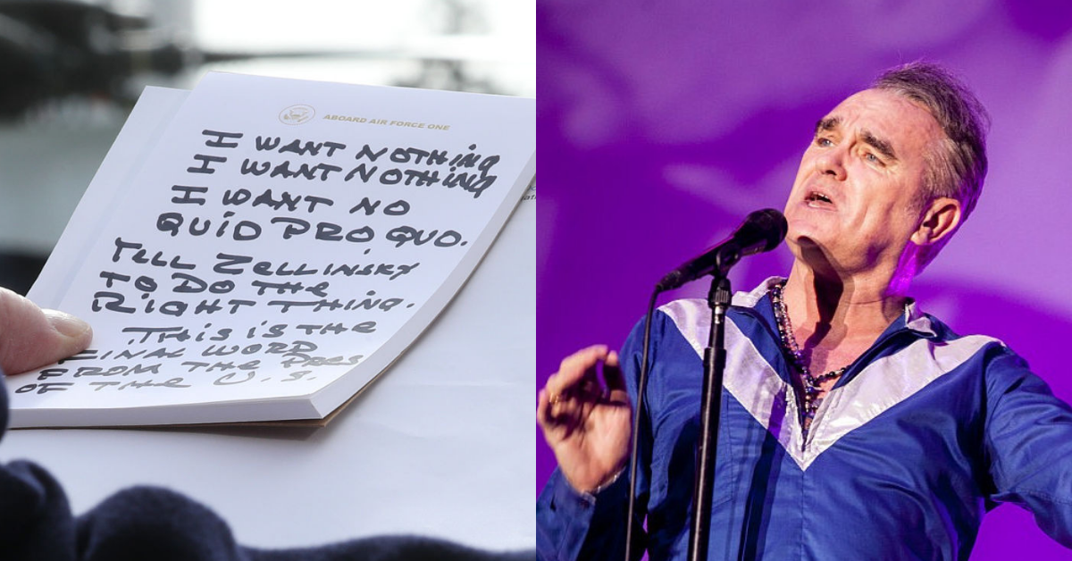 People Are Turning Trump's Handwritten Impeachment Notes Into Genius Morrissey-Style Songs